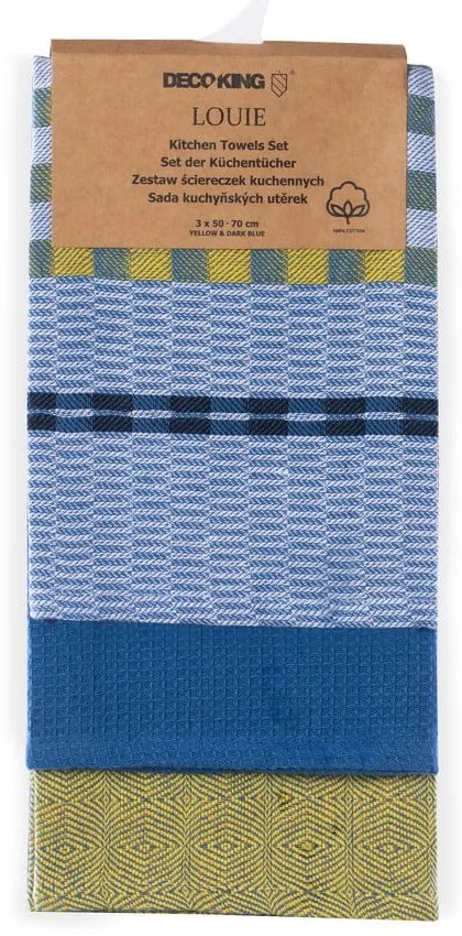 Bavlnené utierky v súprave 3 ks 50x70 cm Louie – DecoKing