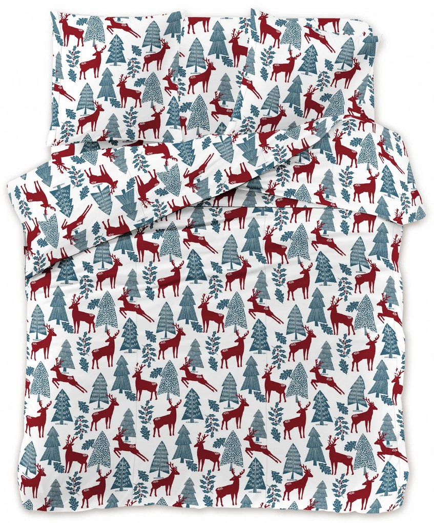 Obliečky z mikrovlákna CHRISTMAS WOOD biele Rozmer obliečky: 70 x 90 cm | 140 x 220 cm