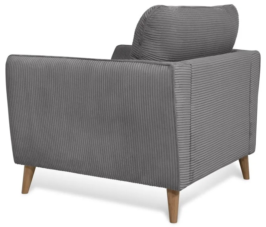 Tmavosivé menčestrové kreslo Paris – Scandic