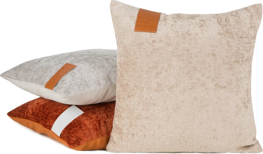 DEKORAČNÁ OBLIEČKA NA VANKÚŠ SZENIL 1 45X45 CM TEHLOVÁ