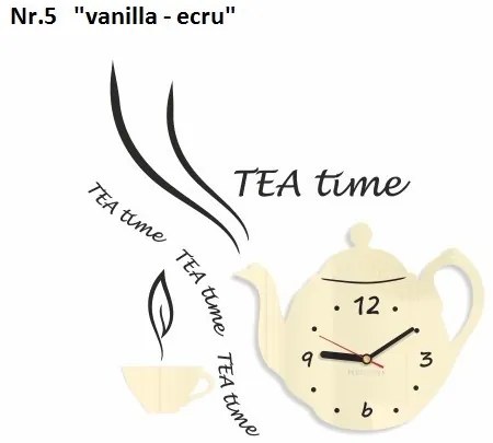 Dekoračné kuchynské hodiny Tea Time sivá