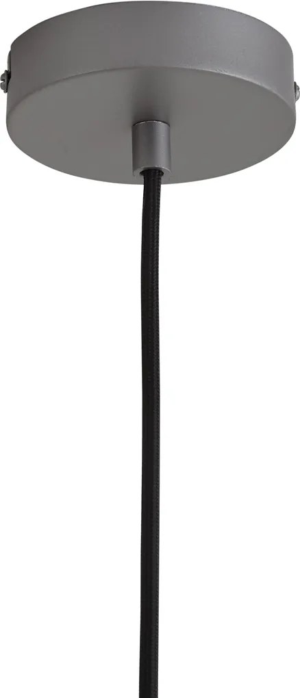 Dizajnová závesná lampa strieborná s dymovým sklom - Kemner