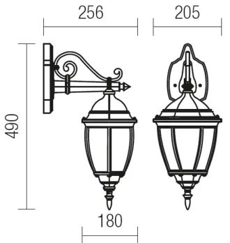 Redo 9605 - Vonkajšia nástenná lampa SEVILLA 1xE27/42W/230V IP44 zlatá/patina