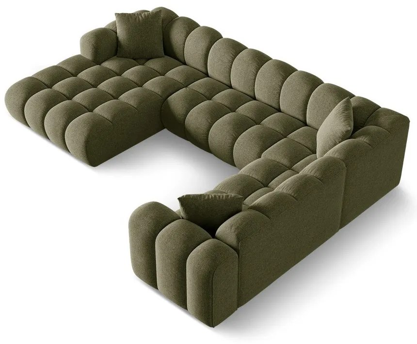 Zelená ženilková rohová pohovka (pravý roh/do tvaru "U") Treno – Cosmopolitan Design