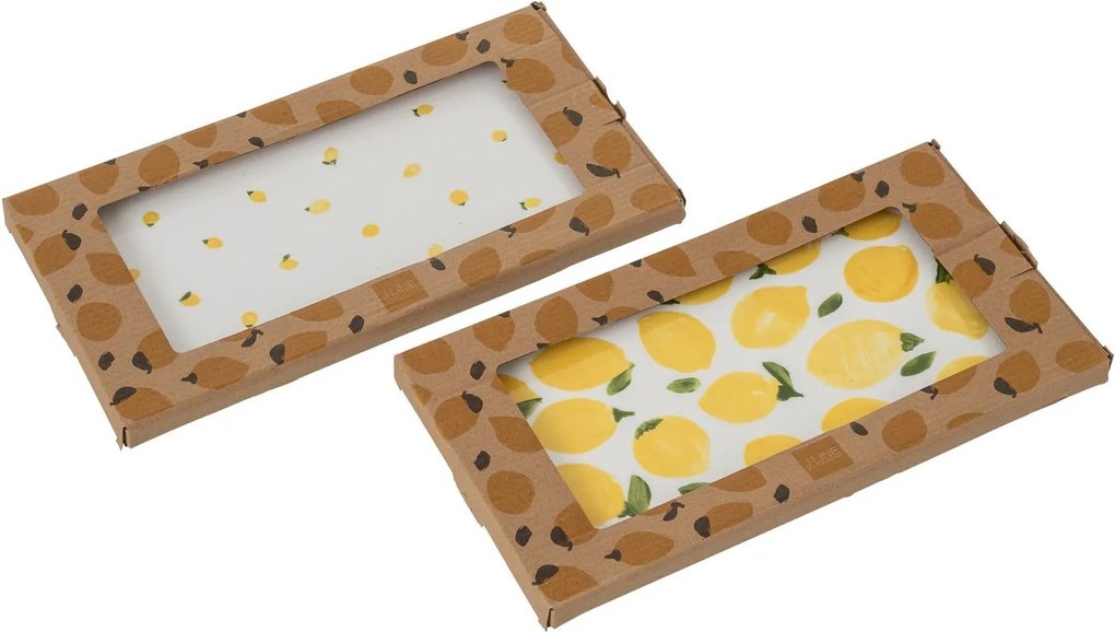 Sada 2ks keramická tácka s citrónmi Casa Limone - 31*17*1,5 cm