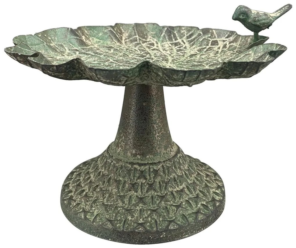 Napájadlo pre vtáky na nohe Lillian, 13x17 cm, kov, zelená