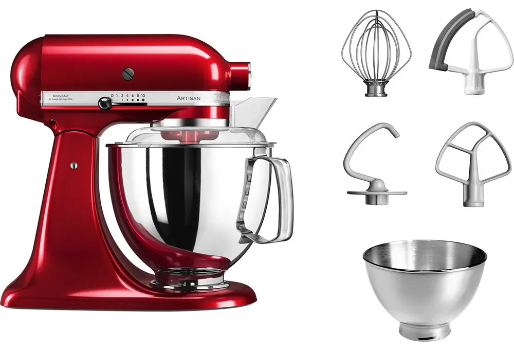 Kuchynský robot KitchenAid Artisan 4,8 l, metalická červená, 5KSM175PSECA
