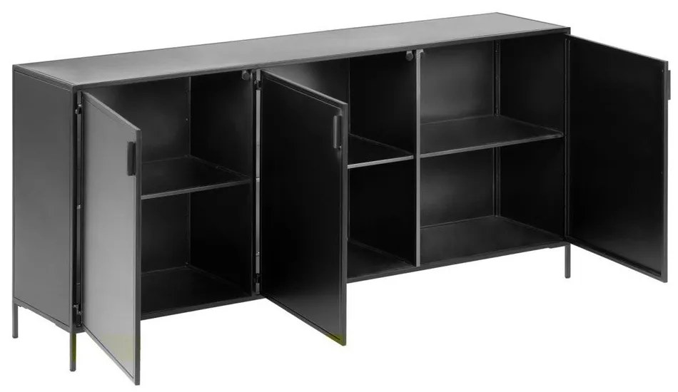 Čierna oceľová komoda 160x72x35 cm Shantay – Kave Home