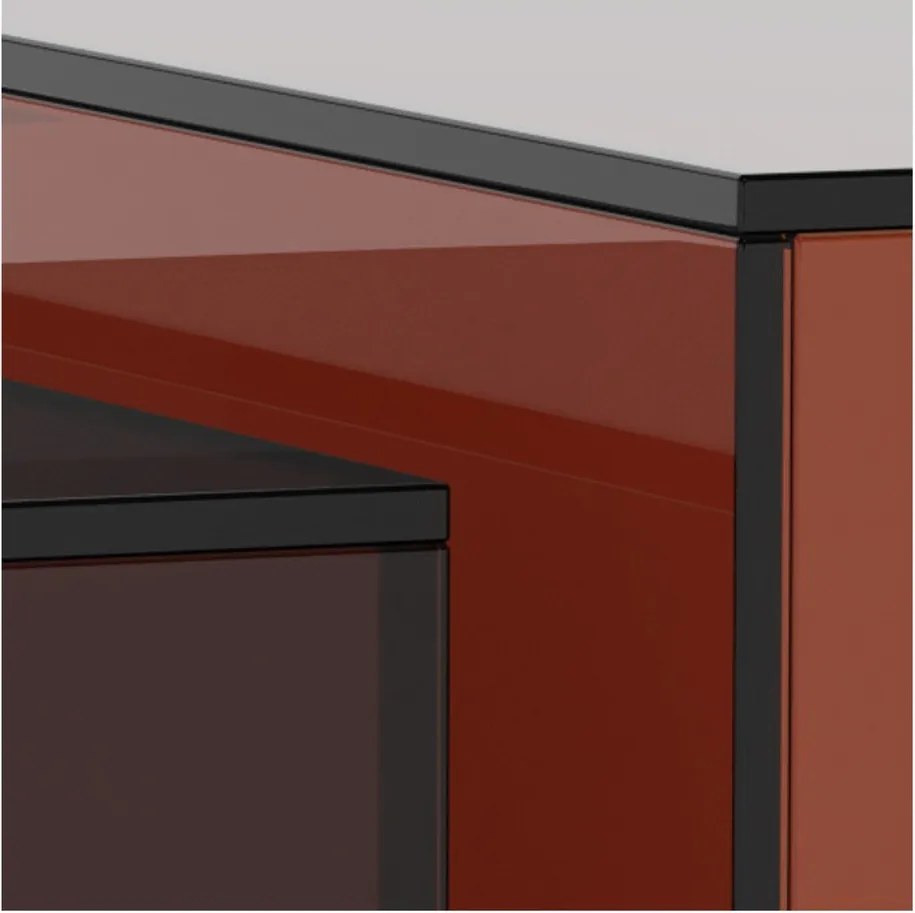 Hnedé sklenené konferenčné stolíky v súprave 2 ks 50x50 cm Dice – Actona