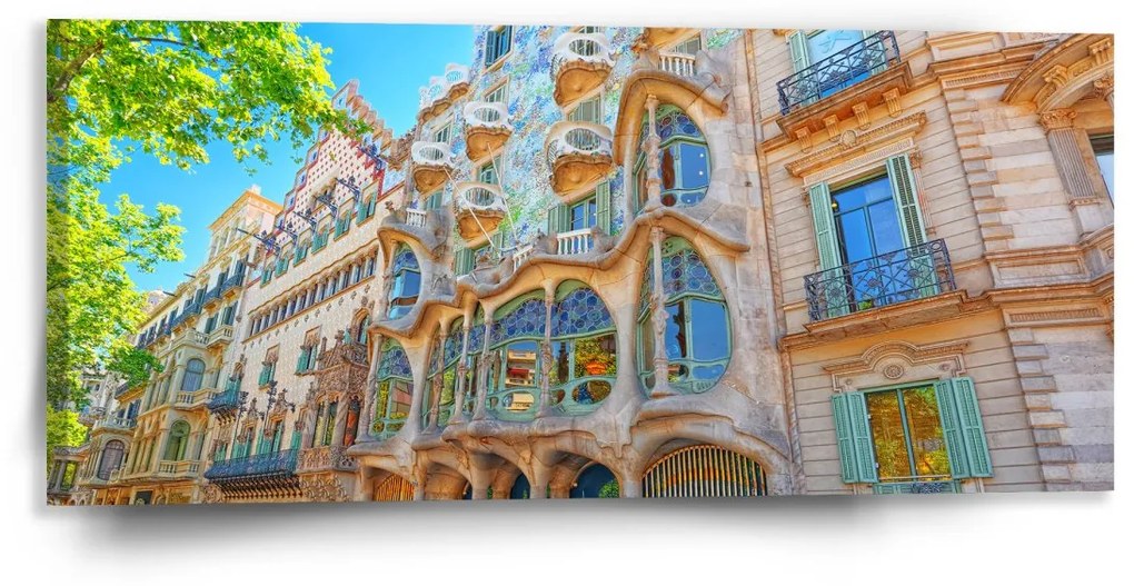 Sablio Obraz Barcelona Gaudi Casa Batllo 2 - 110x50 cm