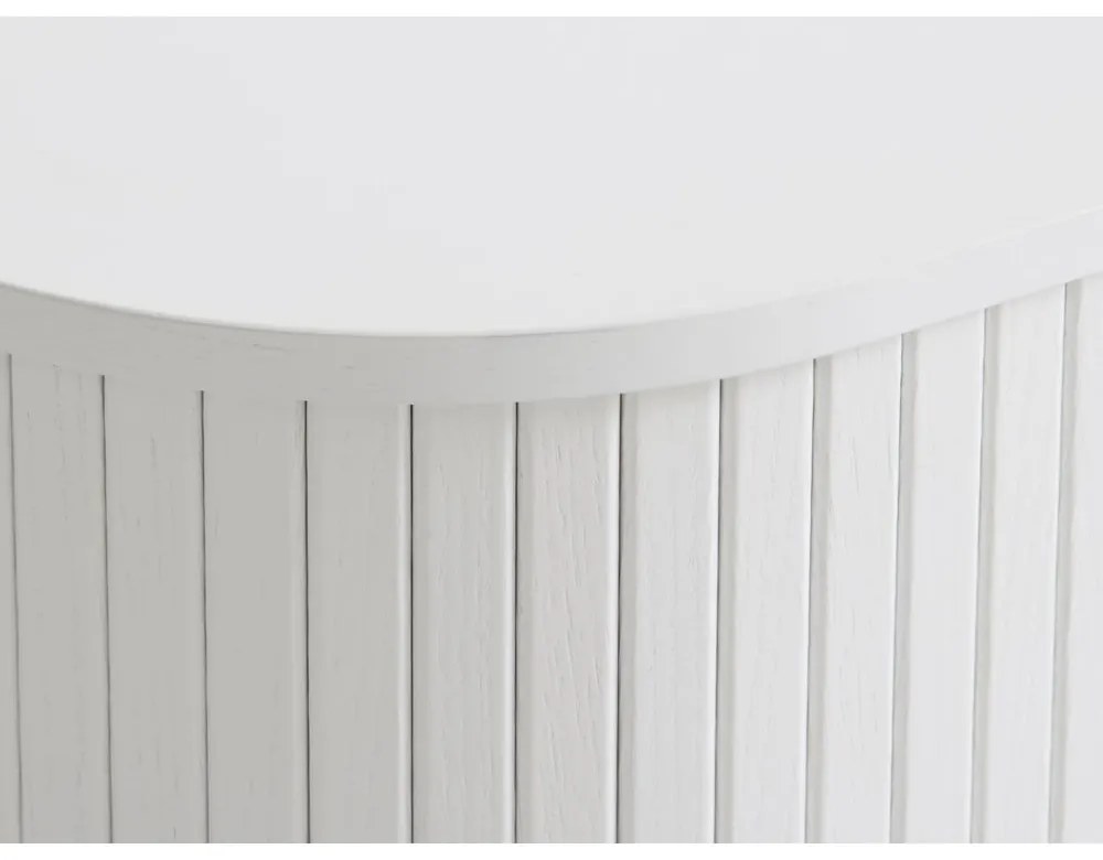 Biela komoda s posuvnými dverami 140x76x45 cm Nola – Unique Furniture