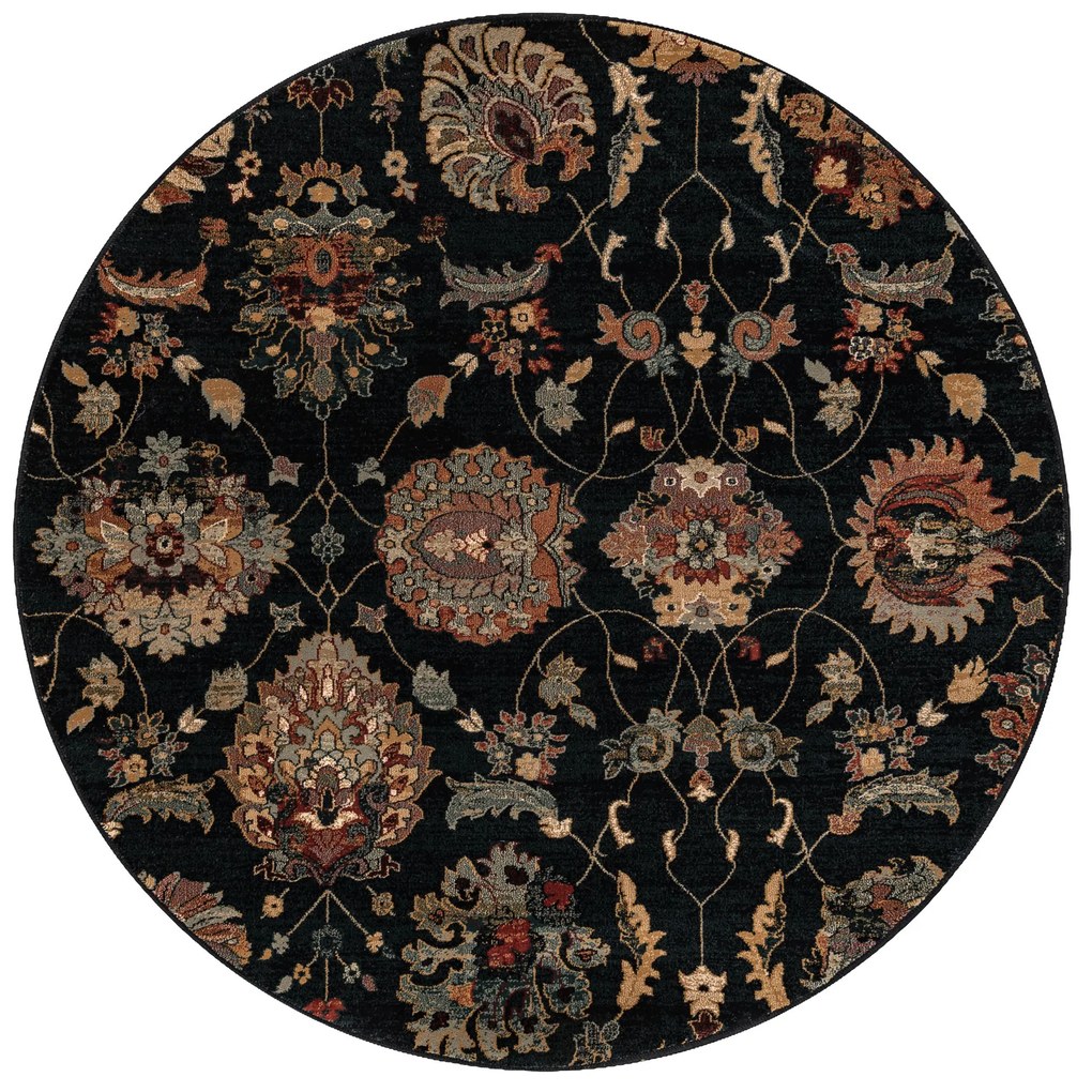 Vlnený kruhový koberec SUPERIOR LATICA Navy