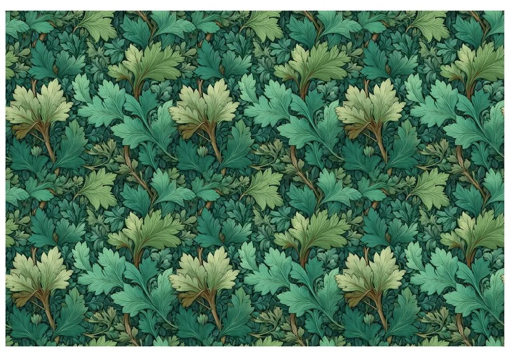 Tapeta zelené listy v klasickom štýle