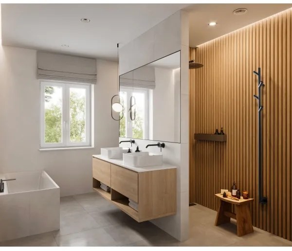 P.M.H. LS1B - Elektrický sušiak na uteráky LISA, 24 W/230 V, 170 cm, IP44, čierny