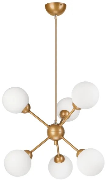 Luster na tyči RUBBY BALL 6xG9/5W/230V zlatá