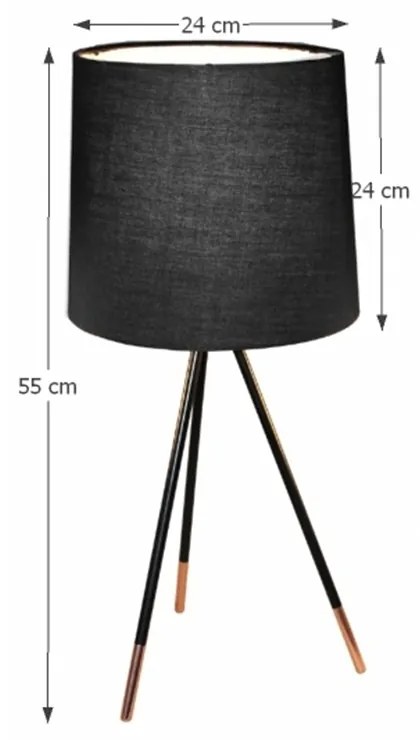 Stolná lampa, čierna, JADE TYP 4 8008-44A
