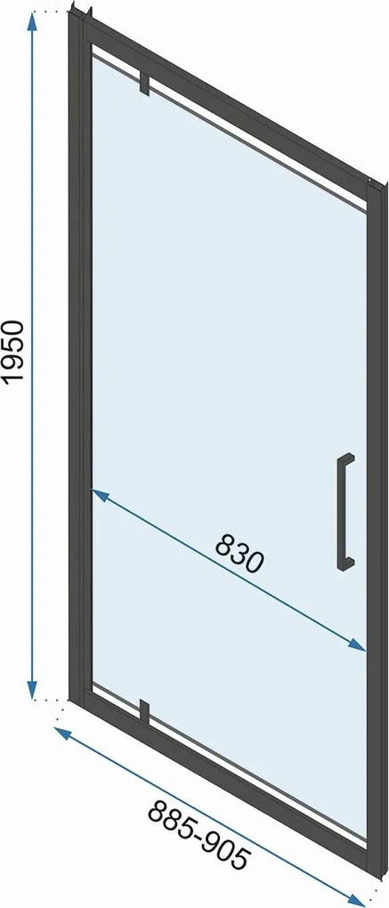 Rea Rapid Swing, 3-stenový sprchovací kút 80(dvere) x 100(stena) x 195 cm, 6mm číre sklo, chrómový profil, KPL-09121