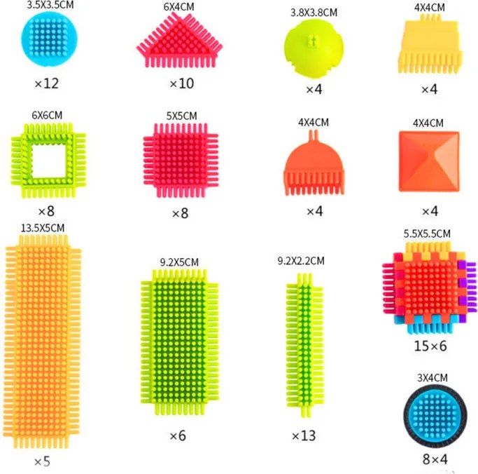 LEAN Toys Tehličky v krabici 200 kusov Viacfarebné