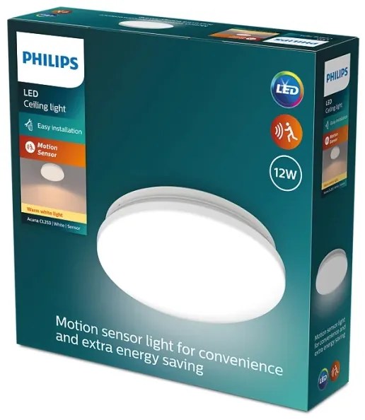 Philips - LED Stropné svietidlo so senzorom ACUNA LED/12W/230V 2700K
