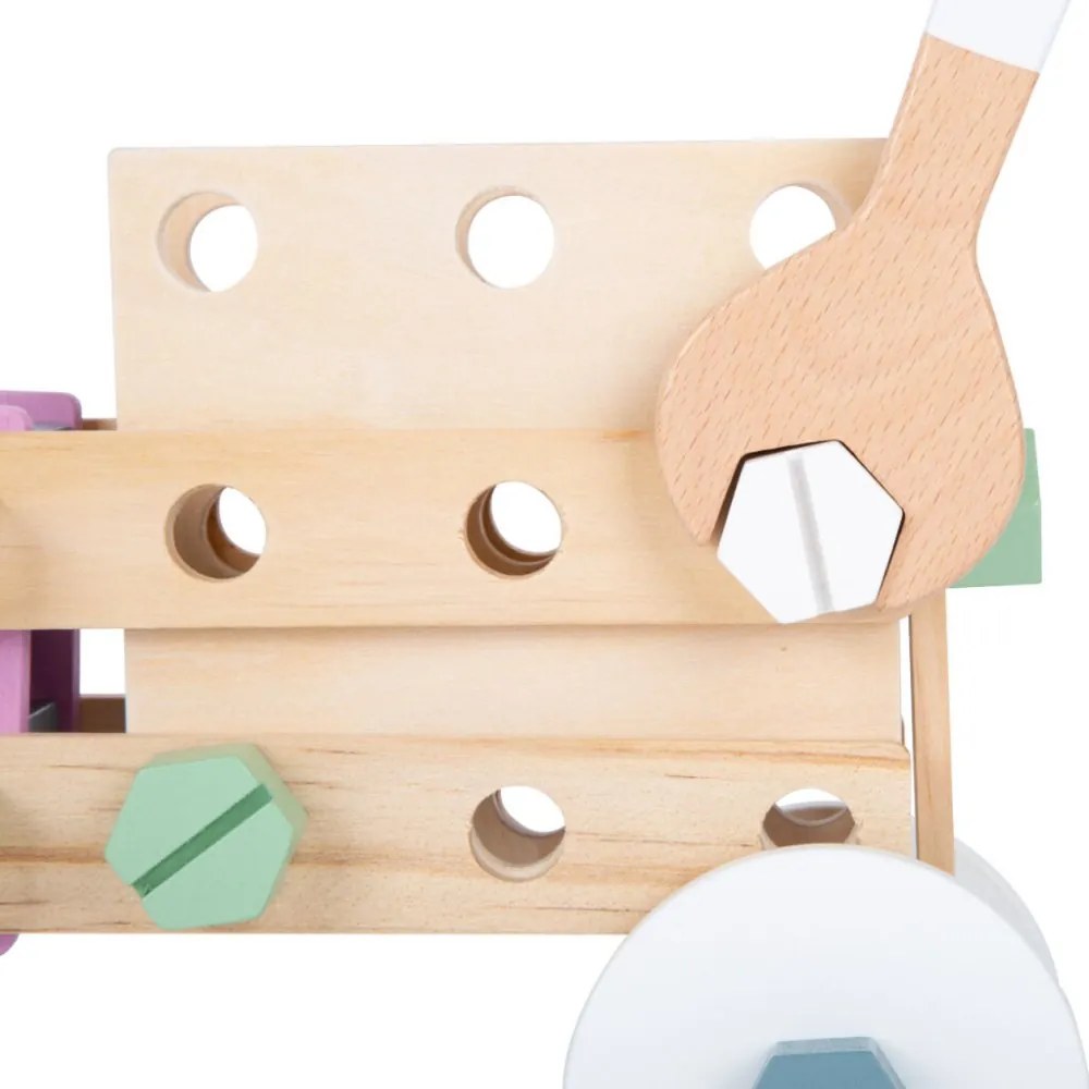 Stavebnica Nordic 67 dielov – prírodná drevená stavebnica v pastelových farbách