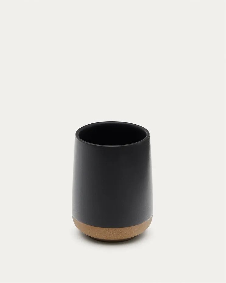 Tmavosivý keramický téglik na zubné kefky Silma – Kave Home