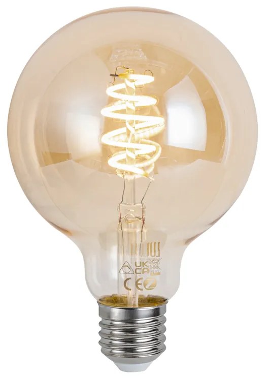 Inteligentná stmievateľná LED žiarovka E27 G95 Jantárová 4,9 W 320 lm 2500 K