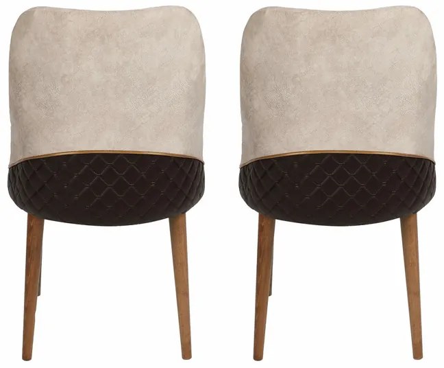 Sada jedálenských stoličiek Nova Cream and Walnut,2 ks, 2 ks