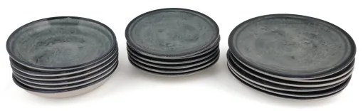 18-dielna jedálenská súprava z modrého porcelánu