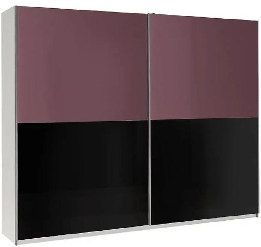 Skriňa Lux 11 fialová lesklá/čierna lesklá 244 cm