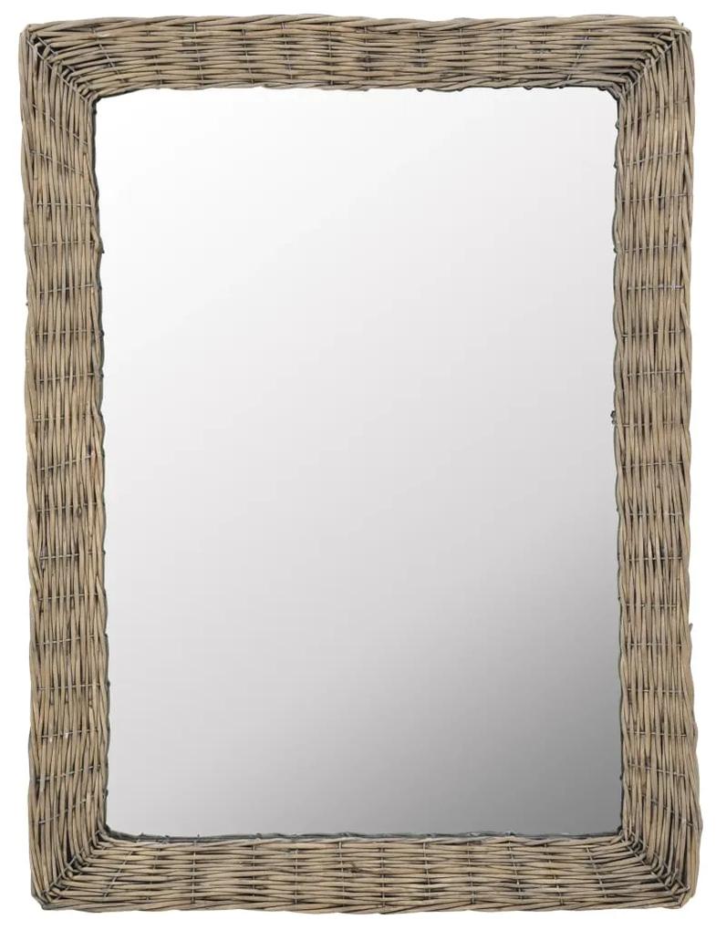 vidaXL Zrkadlo s prúteným rámom hnedé 60x80 cm