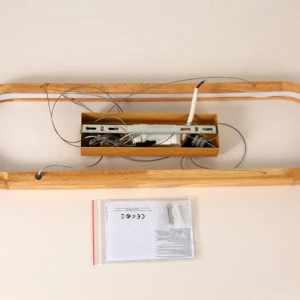 Brilagi - Drevený LED luster UMEA WOOD na lanku, 30W, 230V, 70x20 cm