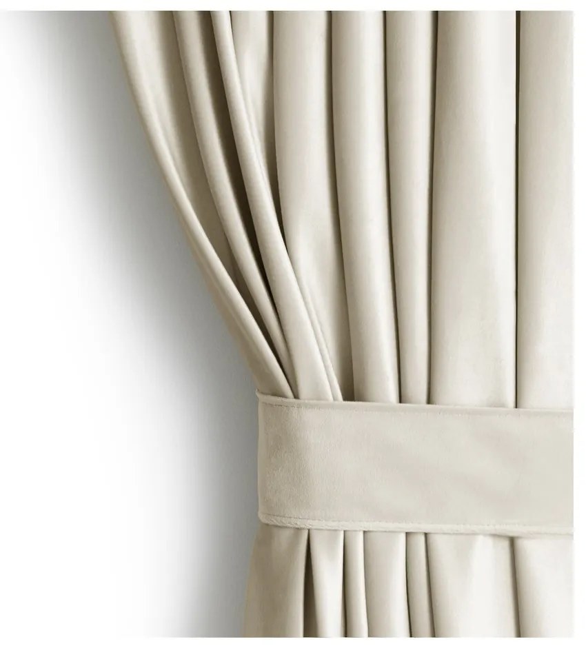 Béžový zamatový dimout záves 140x270 cm Pleat – Restilo