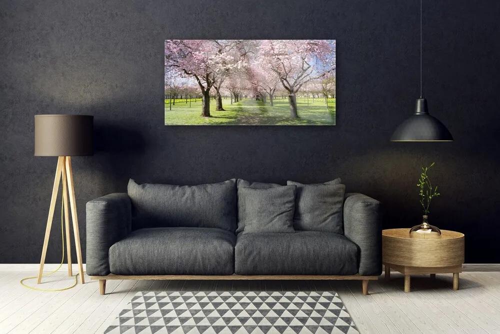 Obraz na skle Chodník stromy príroda 120x60 cm