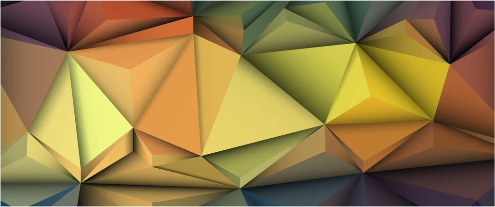 Obraz - Polygonálna 3D abstrakcia (120x50 cm)