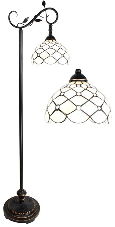 Vitrážová lampa stojaca HIVE PEARL 36*152