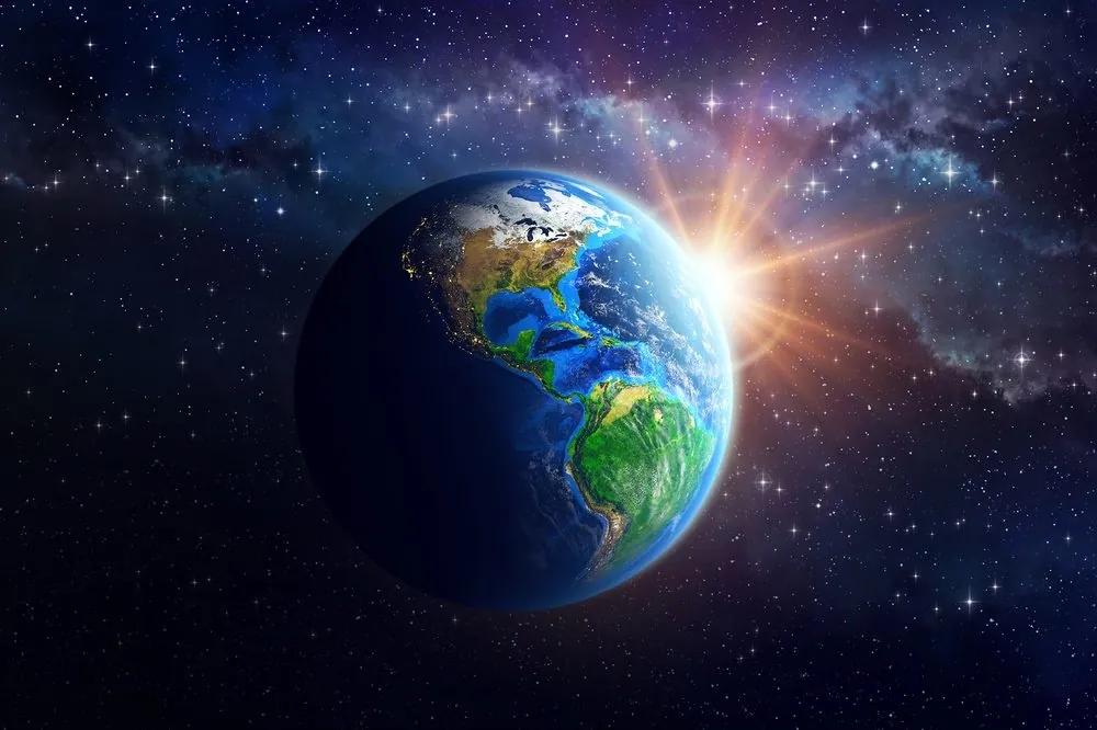 Samolepiaca tapeta modrá planéta Zem - 150x100