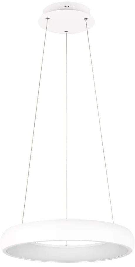 Biele LED stmievateľné závesné svietidlo s kovovým tienidlom ø 46 cm Cardona – Trio