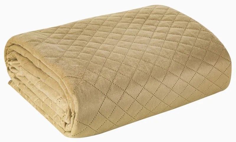 Dekorstudio Zamatový prehoz na posteľ LUIZ3 v béžovej farbe Rozmer prehozu (šírka x dĺžka): 170x210cm
