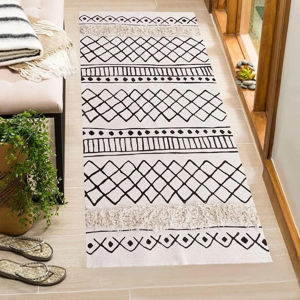 Vzorovaný koberec BOHO 160x50 béžový