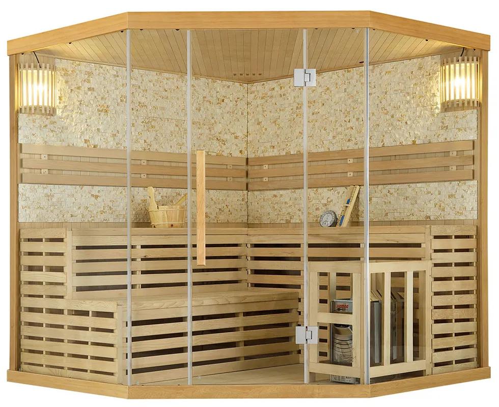 M-SPA - Suchá sauna pre 5 osôb s pieckou STONE 200 x 200 x 200 cm 8 kW