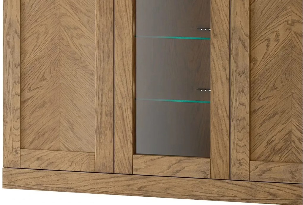 Komoda Cozy 45 z masivu s LED osvětlením 140 cm dub Rustikal