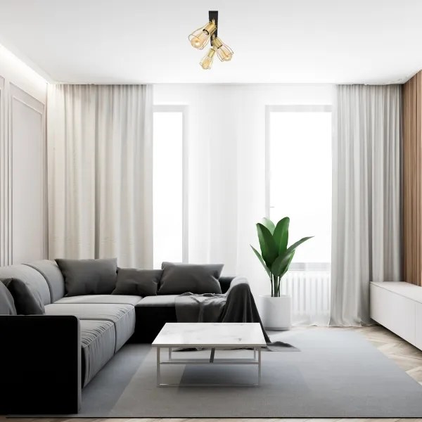 Bodové svietidlo TUBE 3xE27/15W/230V zlatá/čierna