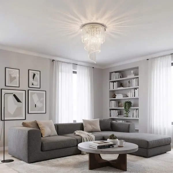 Ideal Lux - Krištáľový prisadený luster CARLTON 12xE14/40W/230V chróm