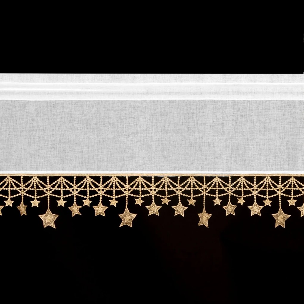 KRÁTKA VIANOČNÁ ZÁCLONA NA PÁSKE XMAS 30X150 CM HVIEZDY