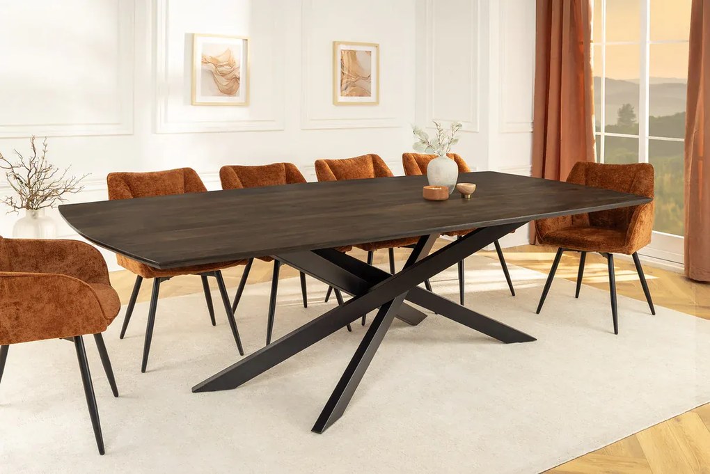 Jedálenský stôl SIGNUM 220 cm mangové drevo tmavohnedosivý