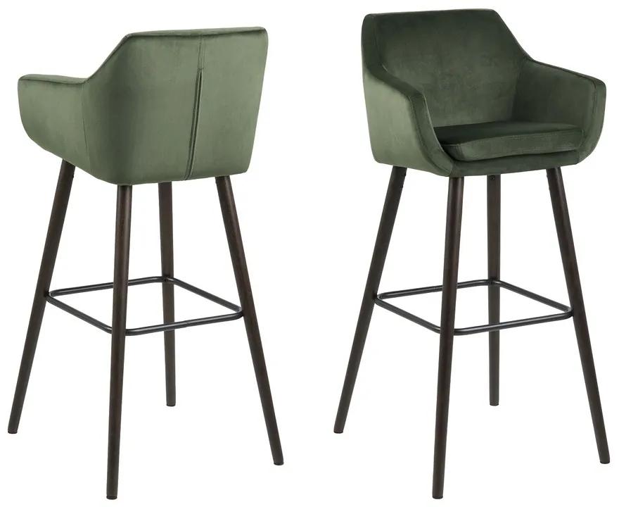 Dizajnová barová stolička Almond, lesnícka zelená