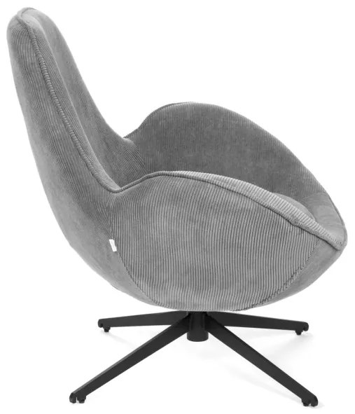 Kreslo LUNAIRE menčestrové, sivé 872148