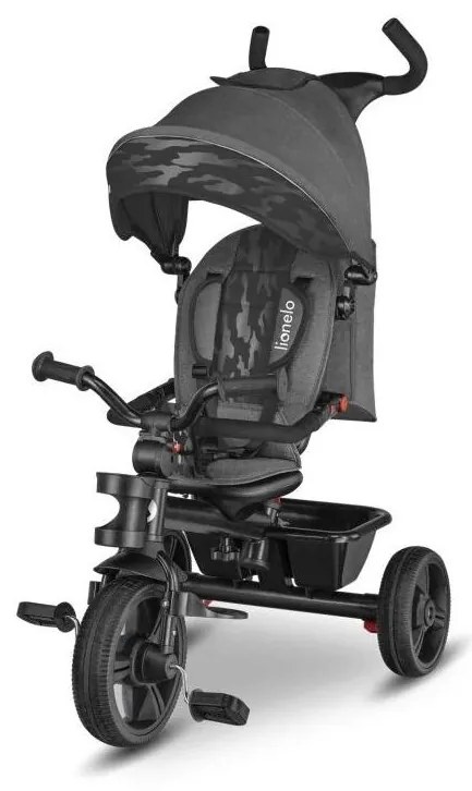 Lionelo - Detská trojkolka HAARI šedá/čierna