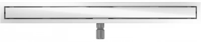 Mexen Flat nerezový sprchový žľab 80 cm vzor biele sklo, 1027080-15