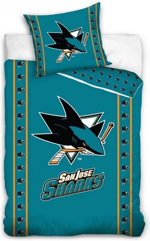 NHL - Hokejové obliečky San Jose Sharks - 100% bavlna refoncé - 70x90 cm + 140 x 200 cm